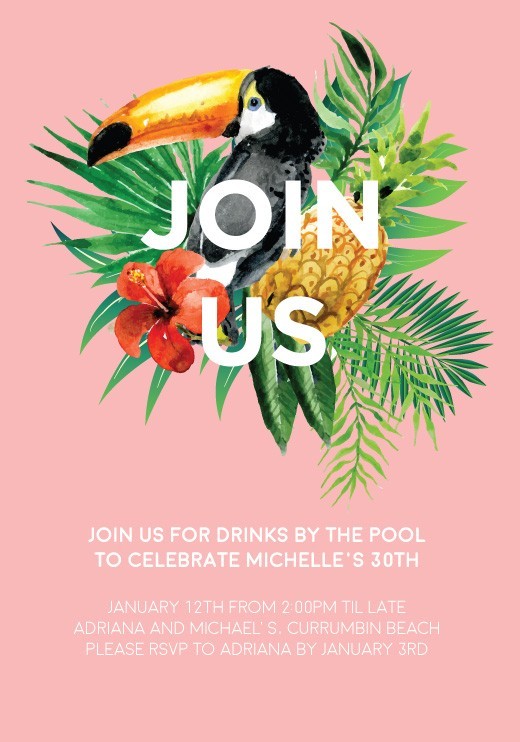 Toucan Birthday Invitations