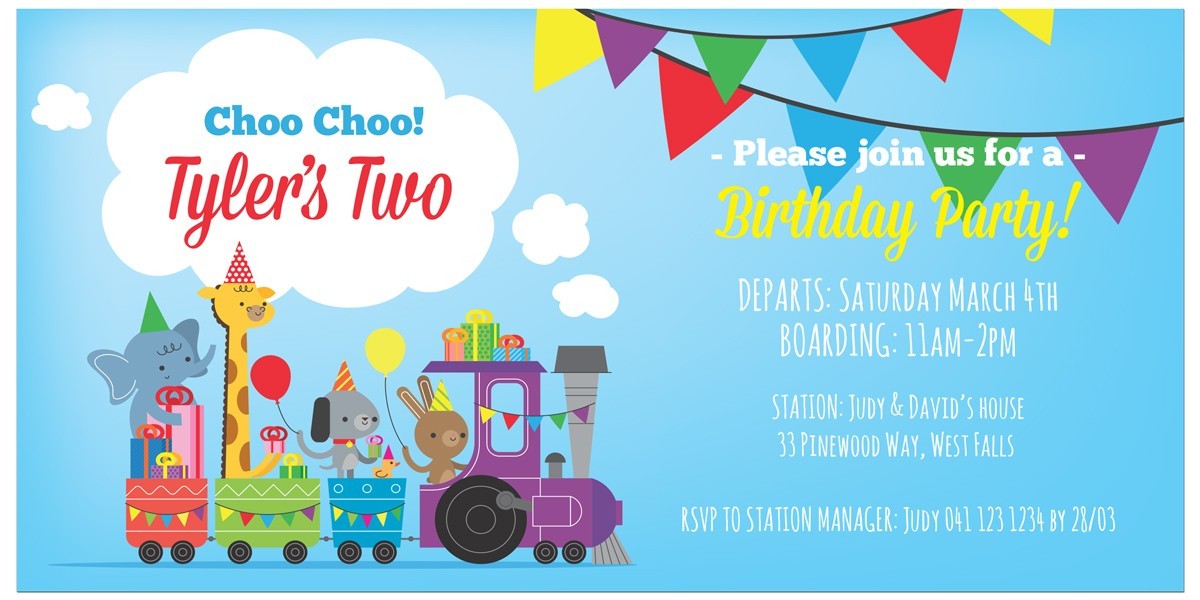 Train Birthday Invitations