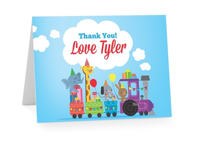 Train Birthday Thank You Cards