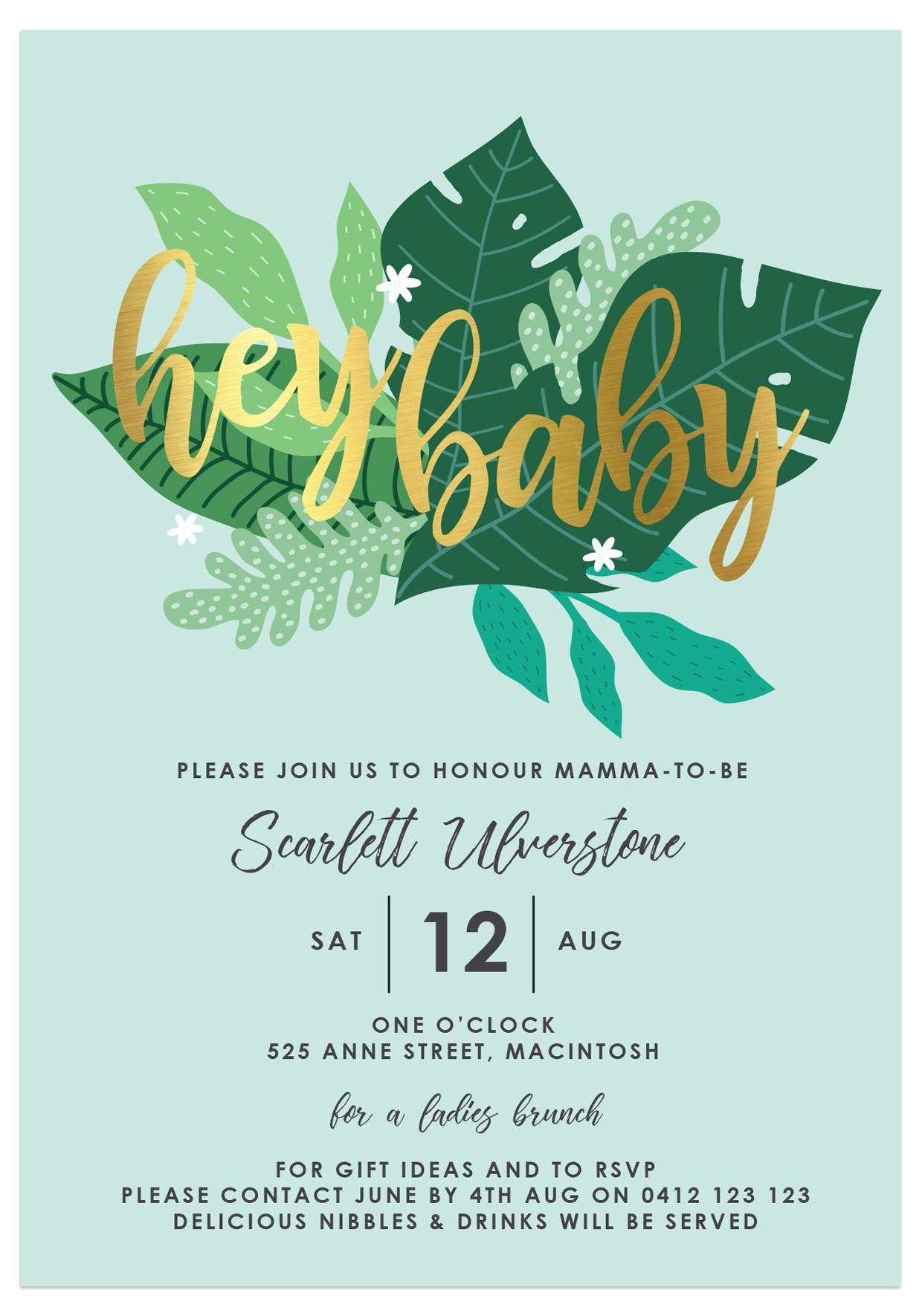 Tropics Baby Shower Invitations