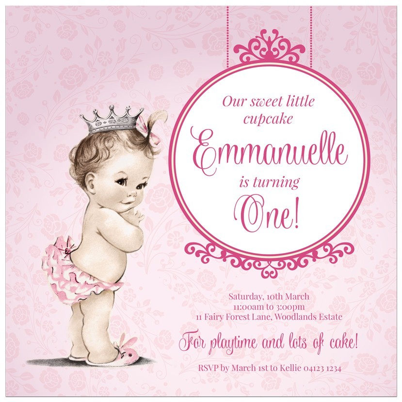 Vintage Babe Birthday Invitations