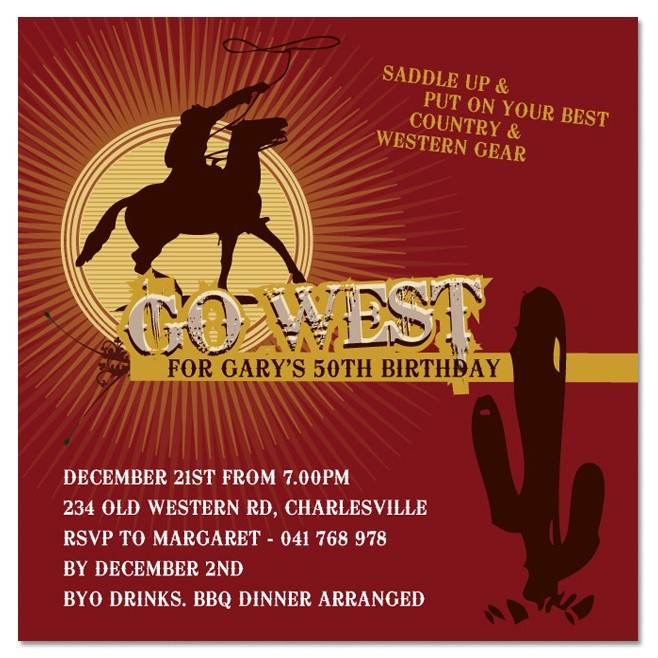 Wild West Birthday Invitations
