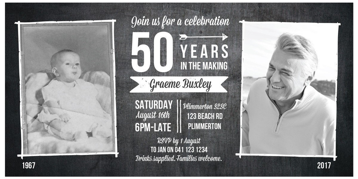 Years in the Making Birthday Invitations