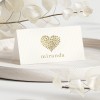 Gold Heart Wedding Printed Name Cards