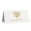 Gold Heart Wedding Printed Name Cards