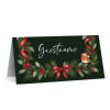 Bird Wreath Christmas placecard, folded tent card with a watercolour wreath and bird, printed in Australia