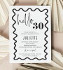 Black and White Birthday Invitations