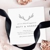 Black and White Square Engagement Invitations
