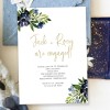 Blue Floral Engagement Party Invitations