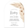 Boho Pampas Wedding Invitations Arch Die Cut