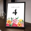 Bright Floral Wedding Table Numbers