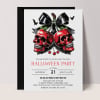 Cherry Skulls Halloween invitations styled with a black envelope