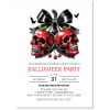Cherry Skulls Halloween Invitations, two glossy red cherry skulls under a black bow