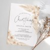Boho Pampas Christening Invitatations