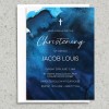 Christening Invitations - Watercolour Blue