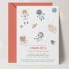 Cute Space Animals Watercolour Invitations