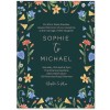 Dark Green Floral Wedding Invitations