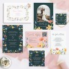 Green and Pink Wedding Invitations