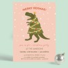Dinosaur Tree Rex Christmas Party Invitations