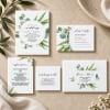 Eucalyptus Leaves wedding invitation suite with the matching RSVP, information and wishing well cards