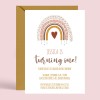 Boho Rainbow First Birthday Invitations