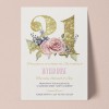Floral Glitter 21st Birthday Invitations