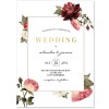 Crimson Roses White Wedding Invitation
