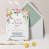 Flowers Glitter Birthday Invitations