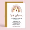 Boho Rainbow Baby Shower Invitations