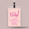 Girls Gold and Pink Party Invitations