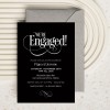 Glamorous Black and Silver Engagement Invitations