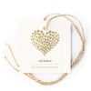 Gold Heart Engagement Gift Tags
