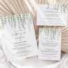 Hanging Greenery Wedding RSVP Card