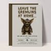 Gremlin Halloween invitations styled with a kraft envelope