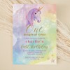 Editable 1st Birthday Invitations - Magical Unicorn Golden Letters