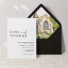 Minimalist Printed Wedding Invitations with Black Envelopes
