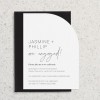 Modern Minimalist Half Arch Engagement Invitations