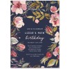 Blue Floral Birthday Invitations
