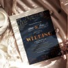 Navy and Copper Wedding Invitations