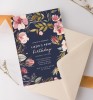 Blue Floral Birthday Invitations