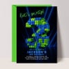 Neon Lego 3rd Birthday Invitations