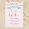Pink and Gold Glitter 1st Birthday Invitations