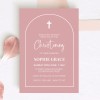 Pink Arch Christening Invitations