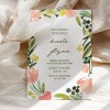 Pink Floral Engagement Invitations