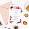 Pink Flower Engagement Invitations