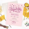 Pink Baptism Invitations
