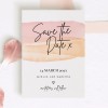 Subtle Pink Watercolour Save The Date Cards