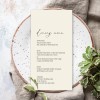 Neutral Wedding Menus