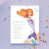 Watercolor Mermaid Birthday Invitations