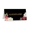 Printed Wedding Placecards -Black and Red Flower